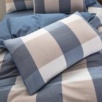 小熊家纺 BH-2402 蓝格全棉四件套 被套200*230cm 床单245*230cm 枕套48*74cm*2 （单位：套）