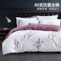 梦洁家纺 1010189020 抗菌纯棉四件套 梦-夜百合（被套200x230cm/床单230x250cm/枕套48x74cm）(单位:套)