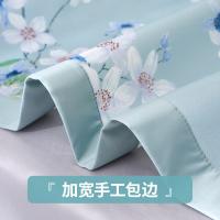 老席匠 冰丝凉席两件套 盛夏繁花 90*200cm (单位:套) 蓝色