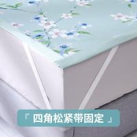 老席匠 冰丝凉席两件套 盛夏繁花 90*200cm (单位:套) 蓝色