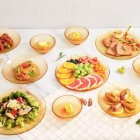 康宁（VISIONS） 餐具套装晶莹12件 VS-AMR12/KZYL 小碗130mm*6、深盘215mm*3、平盘265mm*3 (单位:套) 琥珀色