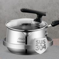 爱仕达（ASD） 威尔士不锈钢复底奶锅 燃气电磁炉通用 NS16L1Q 16cm 6口/箱 (单位:口)
