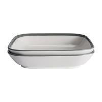 菲米生活（PHMI） 陶瓷餐具套装 FM-TC22810 圆盘8cm*2方盘7cm*2汤碗8cm碗4.75cm*6大勺小勺*6 (单位:套) 白色