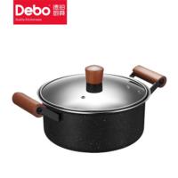 德铂（Debo） 锅具三件套 尼古拉斯 DEP-725 奶锅：18cm，汤锅：24cm，炒锅：32cm (单位:套) 黑色