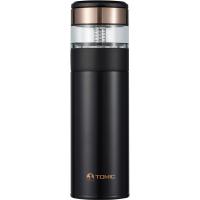 特美刻（TOMIC）  TW60051 瓷化内胆茶水分离保温杯 370ML （单位：个） 漆黑