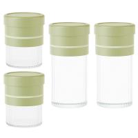 艾逸瑶选 CJ-21127 晶萃系列百变储物罐4件套 储物罐500ml*2 (可扩容至700ml) +储物罐1000ml*2 (可扩容至1200ml) 绿色  新旧包装随机发货 (单位:套)