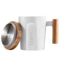 特美刻（TOMIC）  TCL1329 陶瓷杯带盖咖啡杯 400ML （单位：个） 白色