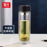 富光（FUGUANG） 高硼硅男女士茶水分离 玻璃杯 400ml 黑色（单位：个）