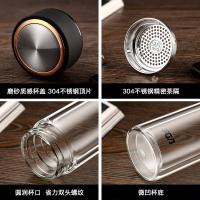 富光（FUGUANG） 高硼硅男女士茶水分离 玻璃杯 400ml 黑色（单位：个）