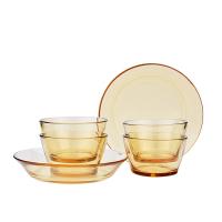 果兹（GUOZI） ASGZ-A04 拾光餐具套装 4碗2盘 琥珀方碗400ml 浅盘600ml（单位：套） 琥珀色