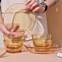 果兹（GUOZI） ASGZ-A04 拾光餐具套装 4碗2盘 琥珀方碗400ml 浅盘600ml（单位：套） 琥珀色