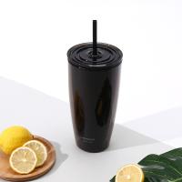 乐扣乐扣（LOCK&LOCK） HAP507 双层简约桌面杯 塑料杯 750ml 白色（单位：个）