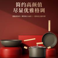 火象（Fire elephants） 麦饭石锅具三件套 HXG-TZ347 30cm炒锅，24cm煎锅，20cm汤锅 5套/箱 (单位:套) 钛金色