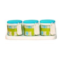 茶花（CHAHUA） 6016 圆形玻璃调味瓶 300ML*3（单位：套） 新老包装颜色随机发货
