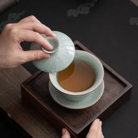 苏氏陶瓷（SUSHI CERAMICS） 汝窑冰花 茶具套装 品茗杯70ml*8/手执壶190ml*1/盖碗180ml*1/公道杯230ml*1/茶漏*1(单位：套)