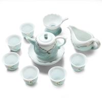 苏氏陶瓷（SUSHI CERAMICS） 忆荷陶瓷 功夫茶具套装 茶杯50ml*6/茶漏*1/茶海180ml*1/壶承100ml*1/茶壶210ml*1(单位：套)