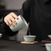 苏氏陶瓷（SUSHI CERAMICS） 悬停 汝窑三才盖碗茶具套装 盖碗160ml*1/公道杯160ml*1漏*1/品茗杯60ml*8(单位：套)