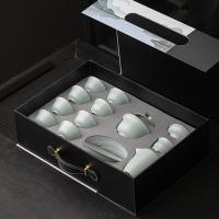 苏氏陶瓷（SUSHI CERAMICS） 悬停 汝窑三才盖碗茶具套装 盖碗160ml*1/公道杯160ml*1漏*1/品茗杯60ml*8(单位：套)