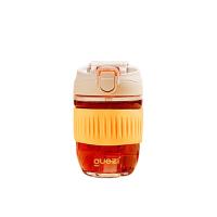 果兹（GUOZI） GZ-J013 双饮口带吸管玻璃咖啡杯 350ml（单位：个）柠檬黄