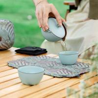 万仟堂 称心如意粉青釉旅行茶具套装（1壶1大杯1小杯） 128*124*115mm(单位：套）粉青