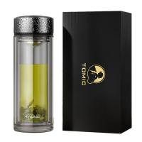 特美刻（TOMIC） TG80750 锤纹泡茶玻璃杯 360ML (单位：只)银本色