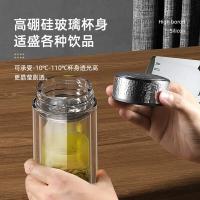特美刻（TOMIC） TG80750 锤纹泡茶玻璃杯 360ML (单位：只)银本色