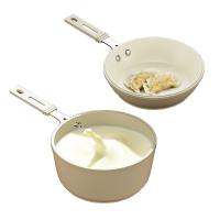 都市太太（DStt） DSNJTZ01 蒙娜奶煎汤锅 奶锅18cm+煎锅18cm 两件套 (单位:套) 奶白色