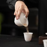 苏氏陶瓷（SUSHI CERAMICS） 羊脂玉瓷 聚香茶具 3件套 三才盖碗110ml*1+聚香杯40ml*2 （单位：套）