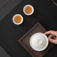 苏氏陶瓷（SUSHI CERAMICS） 羊脂玉瓷 聚香茶具 3件套 三才盖碗110ml*1+聚香杯40ml*2 （单位：套）