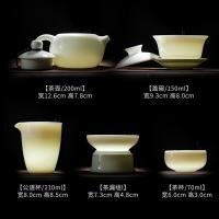 苏氏陶瓷（SUSHI CERAMICS） 翡翠玉青瓷功夫茶具礼盒装11件套  茶壶200ml+盖碗150ml+公道杯210ml+茶漏组+茶杯70ml*7 （单位：套）