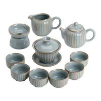 苏氏陶瓷（SUSHI CERAMICS） 汝窑茶具套装 10件套 三才盖碗180ml+茶海180ml+茶漏+品茗杯70ml*6+茶壶200ml （单位：套）豆绿