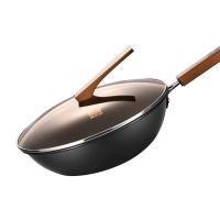 康巴赫（KOBACH） LPB-C32LA 乐厨系列精铁炒锅 32cm 精铁 带盖 （单位：个） 黑色