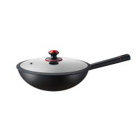 京东京造 JZ-HYJT32 有钛炒锅 鸿运当头 铁锅炒菜家用 明火专用 带盖 无涂层 32cm（单位：个）