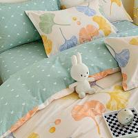 金丝莉（KINTHERI） JSL-XITE012 活性印花全棉四件套 100%全棉叶舞 被套：200×230cm+床单：230×250cm+枕套：48×74cm×2（单位：套）