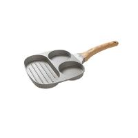 京东京造 S19 家用早餐盘煎蛋牛排三合一多功能早餐锅 19cm*19cm*2.3麦饭石色不粘锅（单位：个）