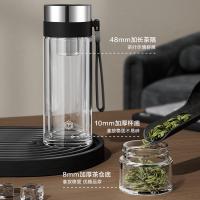 京东京造 TQD50021 泡茶玻璃杯 双层透明玻璃水杯 茶水分离杯 商务办公泡茶杯子280mL(单位：个）