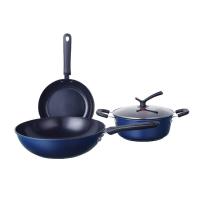LUVHOO LH-TZ08 蓝色港湾炒锅+汤锅+煎锅 锅具三件套32cm+24cm+24cm（单位：套）蓝色
