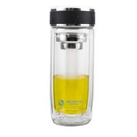 铭创知雨 PC-B2051 梦森鹅蛋双层玻璃杯 380ml (单位: 个)颜色随机