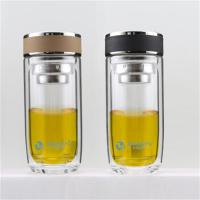 铭创知雨 PC-B2051 梦森鹅蛋双层玻璃杯 380ml (单位: 个)颜色随机