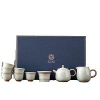 苏氏陶瓷（SUSHI CERAMICS）哥窑 功夫茶具套装 9件套礼盒装（仿古壶250ml+茶漏组+公道杯280ml+茶杯80ml*6个）（单位：盒）