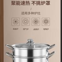 皖亭 臻选多用蒸锅 二层 WT-ZG-002 26cm (单位:个) 深灰色
