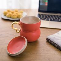 万仟堂 事事如意 陶瓷杯 茶杯 360mL 棕色（单位：个）