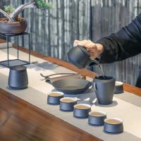万仟堂 汉风候02 功夫茶具 1壶1承1海6杯1茶叶罐 10件套 黑色（单位：套）