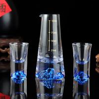 拜杰（BAIJIE）1H2B-3蓝色冰山水晶白酒杯分酒器茅台小酒杯烈酒杯1壶2杯（单位：套）