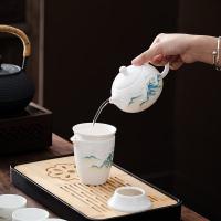 贝格帝 BGD-YZY12 臻品羊脂玉瓷茶具套装 12件套茶壶*1+品茗杯*6 +公道杯*1+滤组*1+干泡杯*1+茶巾*1+茶夹*1+皮包*1 (单位：套）
