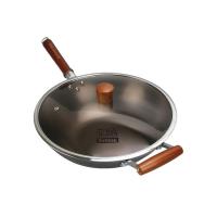 百斯克 BSK-GC250106 匠心铸铁炒锅 32cm (单位: 个) 带锅盖