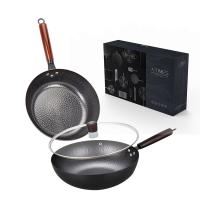 A-TIMES STB1007-2 戴维列夫锅具两件套 炒锅32cm 煎锅28cm 黑色 (单位:套)