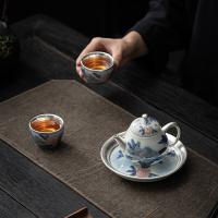 苏氏陶瓷（SUSHI CERAMICS） 鎏银国礼牡丹 茶壶套装 梨形壶140ml*1 品茗杯50ml*2 底托*1（单位：套）