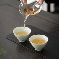 苏氏陶瓷（SUSHI CERAMICS） 冰裂卵青 斗笠杯 65ml*2杯（单位：套）青色