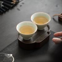 苏氏陶瓷（SUSHI CERAMICS） 冰裂卵青 斗笠杯 65ml*2杯（单位：套）青色